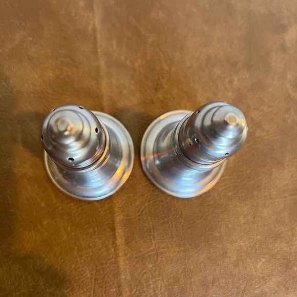 Vintage Empire Pewter Salt and Pepper Shakers with Glass Inserts - Picture 2 of 8